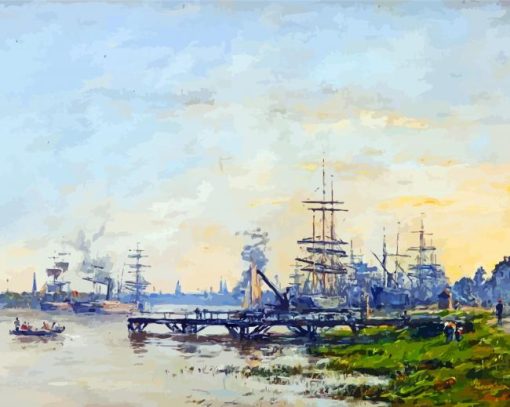 The Port Of Bordeaux By Eugene Boudin Paint By Numbers