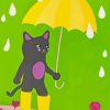 Black Cat And Umbrella Paint By Number