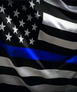 Blue Line Police Flag Paint By Numbers