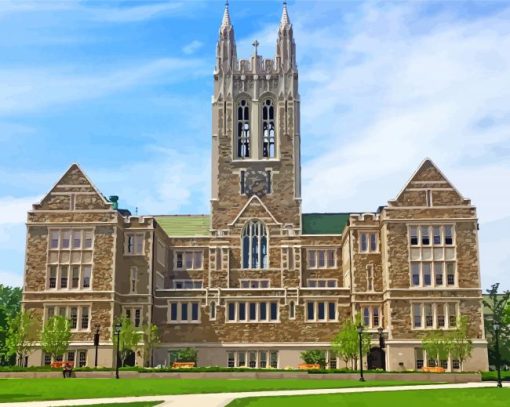 Boston College Gasson Hall Building Paint By Number