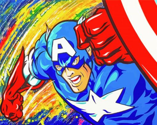 Captain America Pop Art Paint By Numbers
