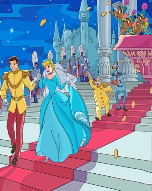 Cinderella And Prince Charming Wedding Paint By Numbers