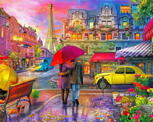 Colorful Paris Paint By Numbers