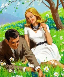 Couple Picking Flowers In Field Paint By Numbers