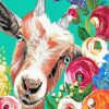Goat And Flowers Art Paint By Number
