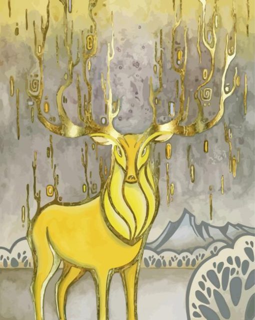 Gold Deer Paint By Numbers