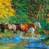 Horses Crossing The River Paint By Numbers