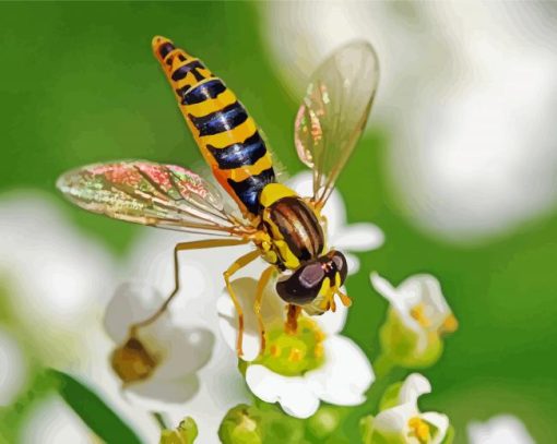 Hoverfly On Alyssum Paint By Number