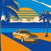 Illustration Palm Trees With Car Paint By Numbers