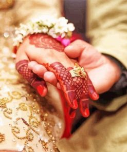 Indian Wedding Hands With Rings Paint By Number