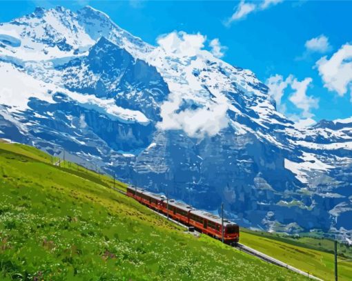 Jungfrau Railway Train Paint By Number