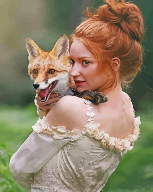 Lady With Fox Paint By Numbers