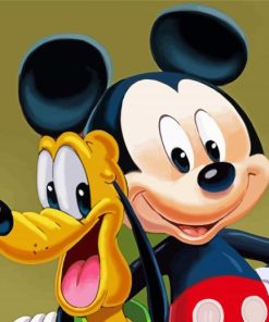 Mickey Mouse And Pluto Paint By Numbers