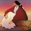 Navajo Woman With Basket RC Gorman Paint By Number