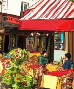 Paris Cafe Scene Paint By Numbers