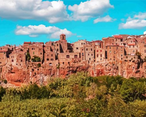 Pitigliano Italy Paint By Numbers