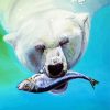 Polar Bear And Fish Paint By Numbers