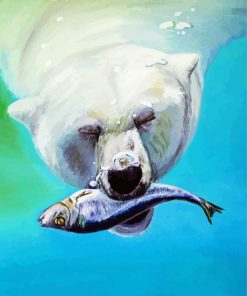 Polar Bear And Fish Paint By Numbers