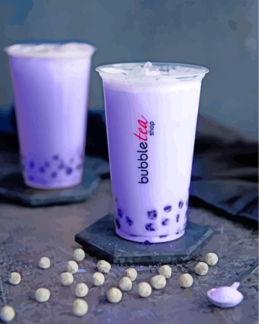 Purple Boba Tea Paint By Numbers