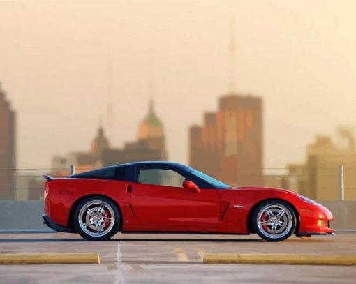 Red Corvette Z06 Paint By Numbers