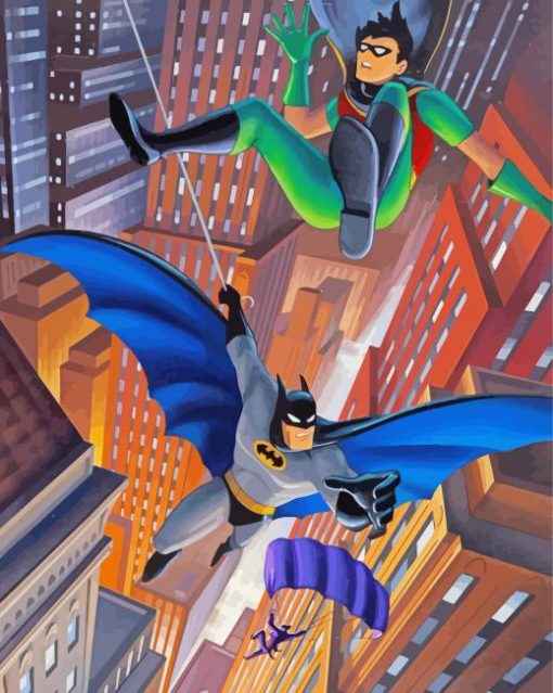 Superheroes Batman And Robin Paint By Numbers