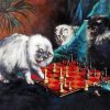 Three Cats Playing Chess Paint By Numbers