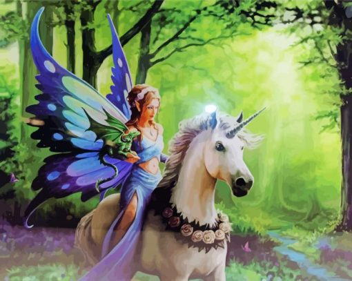 Unicorn In The Forest Paint By Numbers