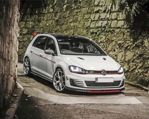 White MK7 Golf VW Paint By Number