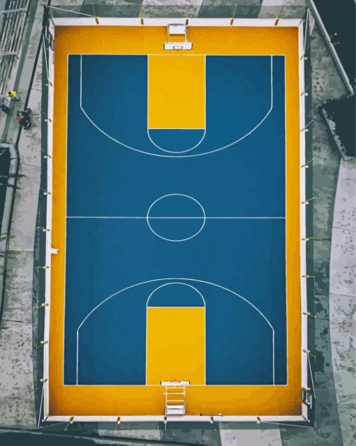 Ariel View Basketball Court Paint By Numbers