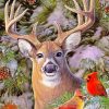 Aesthetic Deer With Cardinal Paint By Number
