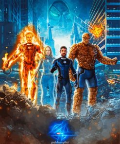 Aesthetic Fantastic Four Marvel Paint By Numbers