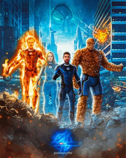 Aesthetic Fantastic Four Marvel Paint By Numbers
