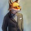 Aesthetic Fox Wearing Suit Paint By Number