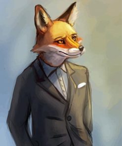 Aesthetic Fox Wearing Suit Paint By Number