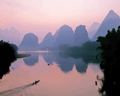 Aesthetic Guilin Mountains Paint By Number