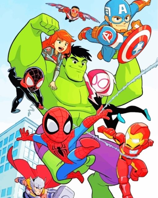 Aesthetic Kids Marvel Paint By Numbers