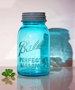 Aesthetic Blue Mason Jar Paint By Number