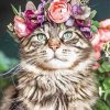 Aesthetic Cat Floral Crown Pet Paint By Numbers