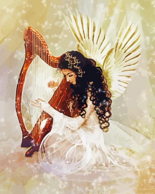 Aesthetic Harpist Angel Paint By Numbers