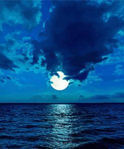 Aesthetic Moon Over Sea Paint By Numbers
