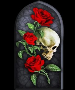 Aesthetic Rose Skull Art Paint By Numbers