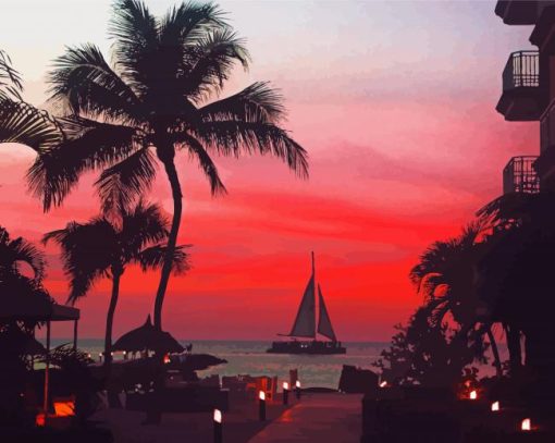 Aruba At Sunset Paint By Numbers