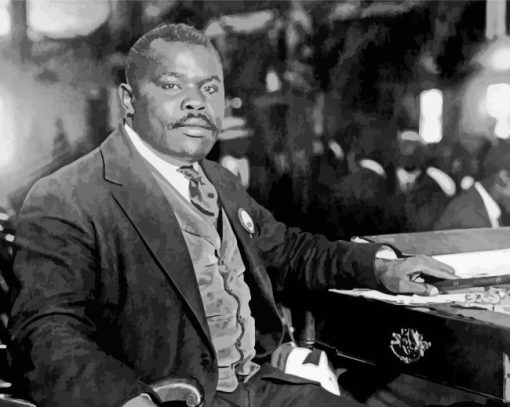 Black And White Marcus Garvey Paint By Numbers