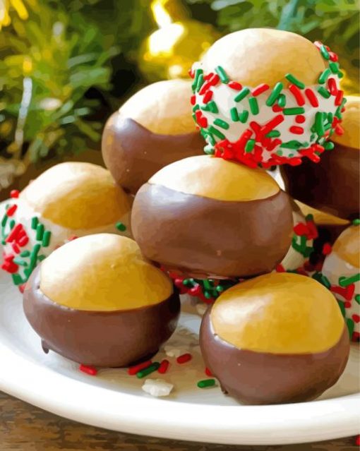 Christmas Buckeyes Candy Paint By Numbers