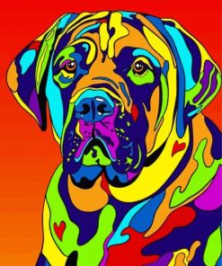 Colorful Bull Mastiff Paint By Number