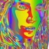 Colorful Psychedelic Head Woman Paint By Numbers