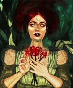 Creepy Woman With Red Spider Lily Paint By Number