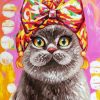 Cute Cat Turban Paint By Numbers
