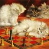 Cute Cats Playing Chess Paint By Numbers