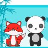 Cute Panda And Fox Paint By Numbers